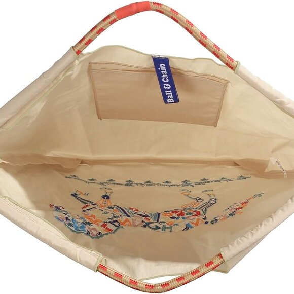 Elegant Large Nylon Tote Bag for Women - Perfect for Beach & Shopping (24"x18") - Picture 6 of 6